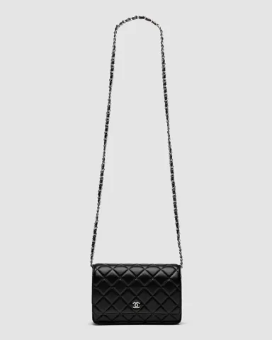 Chanel Classic Wallet on Chain Black/Silver(інша підкладка)