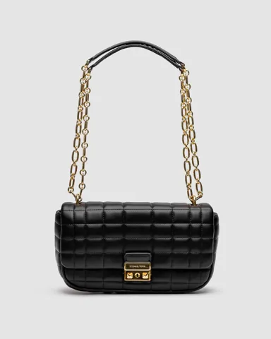 Michael Kors Tribeca Large Quilted Leather Shoulder Bag Black