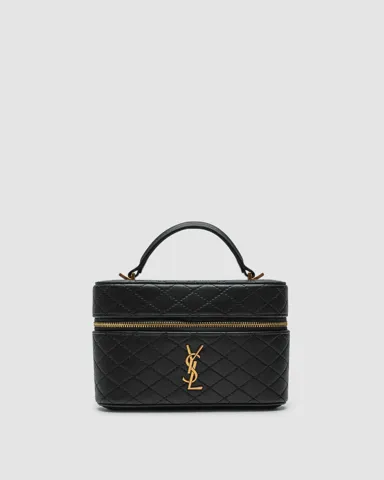 Saint Laurent Gaby Vanity Leather Shoulder Bag Black