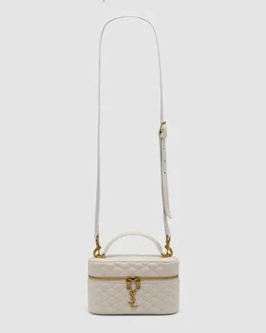 Saint Laurent Gaby Vanity Leather Shoulder Bag Cream
