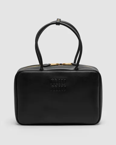 Miu Miu Black Leather Beau Top-Handle Bag