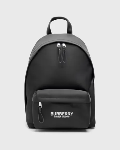 Burberry Logo Print Nylon Backpack Black