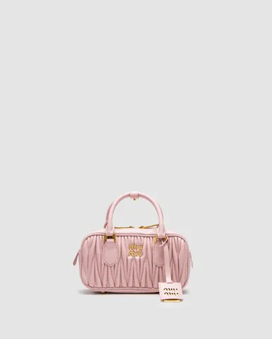 Miu Miu Arcadie Matelassé Nappa Leather Bag Pink