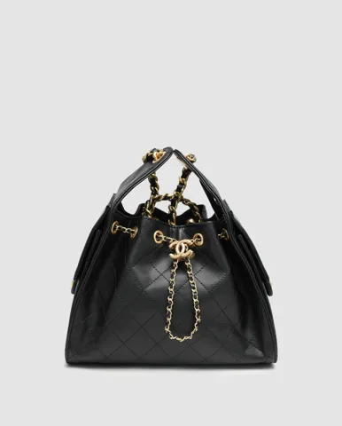 Chanel 25 Handbag in Grained Calfskin Black/Gold