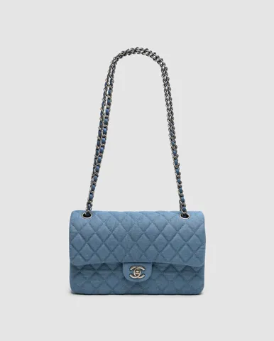 Chanel Classic 2.55 Small Single Flap Denim/Silver