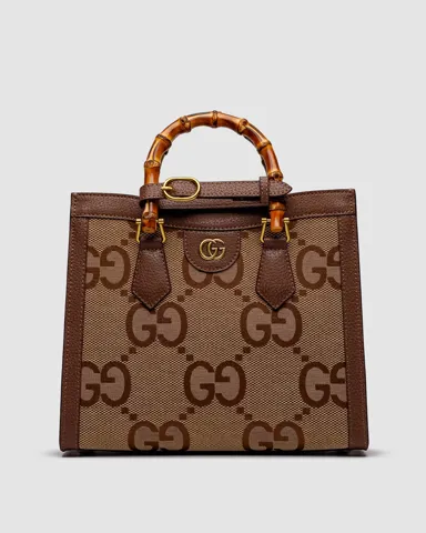 Gucci Diana Jumbo GG Medium Tote Bag Beige Gold