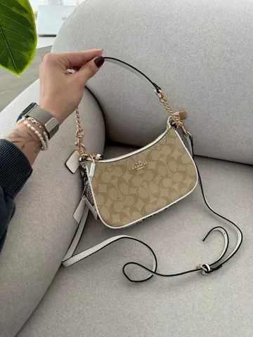 Coach Coach Teri Shoulder Bag In Signature Canvas Snake/Beige [крафтова брендована коробка]